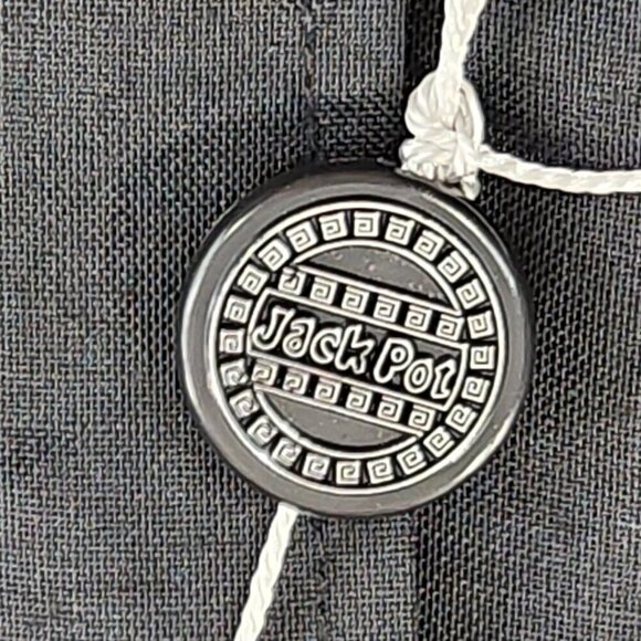 Jackpot Linen Shirt Men's Size Large Ink Black Short Sleeve Button Up NWT Resort - Picture 8 of 14